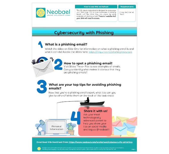 Neobael Worksheet - 🔒 Cybersecurity with Phishing 🎣